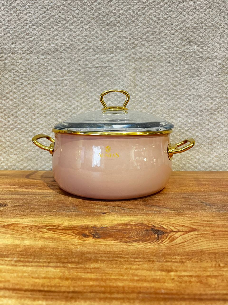 Emaye Tencere - Pembe Granit