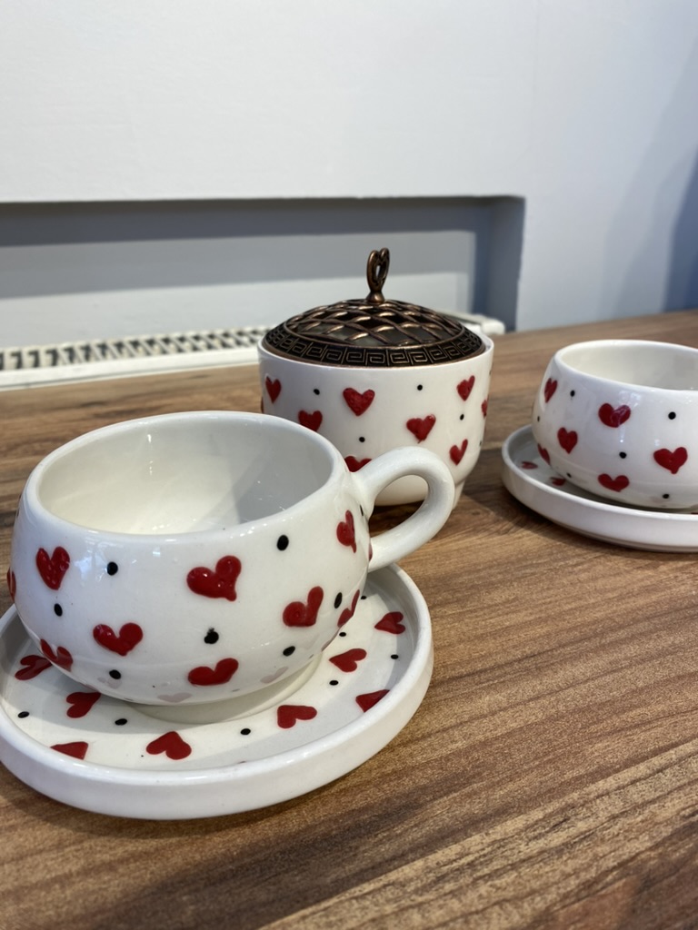 Çay - Kahve Seti - Kalp