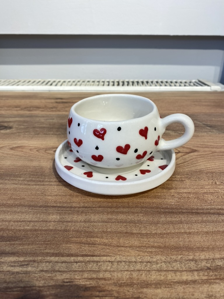 Çay - Kahve Seti - Kalp